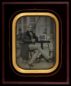Jean-Gabriel Eynard (Swiss - Self-Portrait with Daguerreotype of Roman Forum - Google Art Project