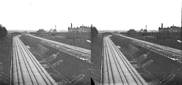 Jernbanegraven ved Valby, med Vestre Fængsel på højre hånd, 1901-1922
