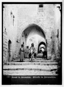 Jerusalem (El-Kouds), approach to the city. Street leading to Zion Gate LOC matpc.00851
