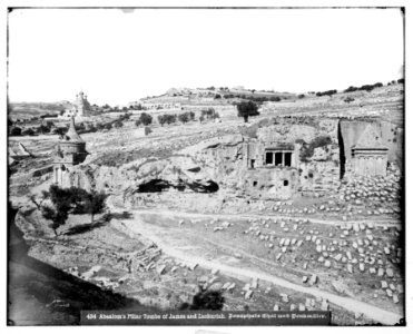 Jerusalem (El-Kouds). Absalom's Pillar and Tombs of St. James and Zachariah LOC matpc.06741