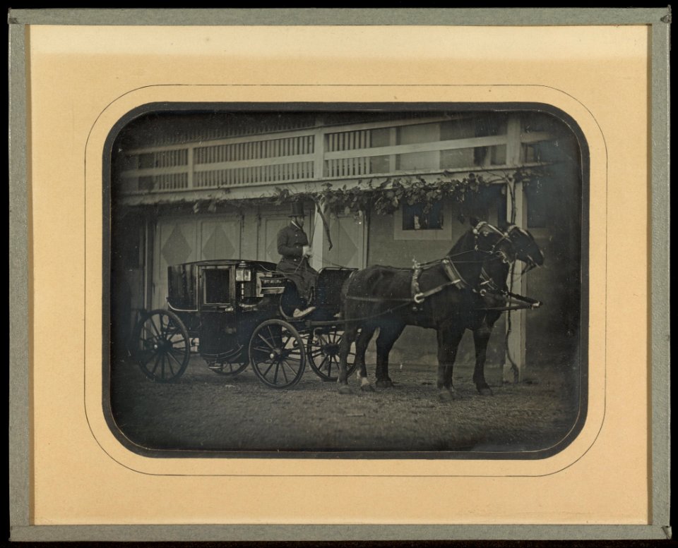 Jean-Gabriel Eynard (Swiss - (Carriage and team of two horses at Beaulieu country house of Jean-Gabriel Eynard) - Google Art Project