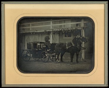 Jean-Gabriel Eynard (Swiss - (Carriage and team of two horses at Beaulieu country house of Jean-Gabriel Eynard) - Google Art Project