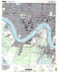 Jefferson Parish Louisiana Riverfront New Orleans Map 1998