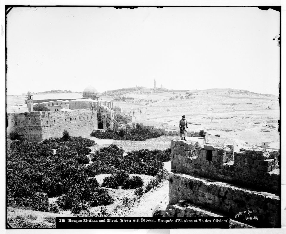 Jerusalem (El-Kouds). Mosque el-Aksa (i.e., al-Aqsa) and Olivet LOC matpc.06643
