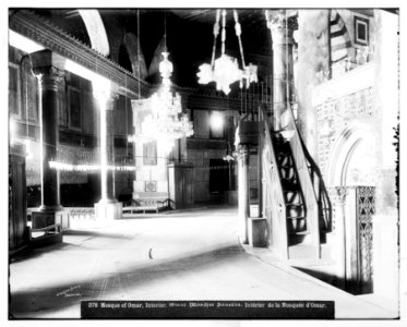 Jerusalem (El-Kouds). Mosque of Omar (i.e., Dome of the Rock), interior LOC matpc.06639