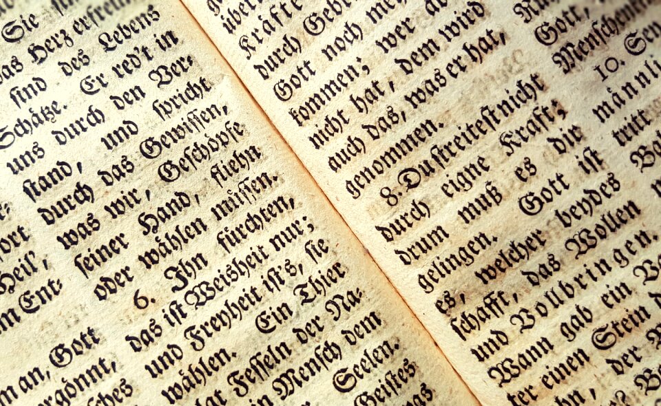 Font book printing antique