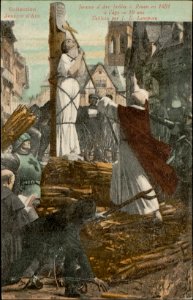 Jeanne d'Arc brûlée à Rouen en 1431 à l'âge de 19 ans … CP 5489 PR