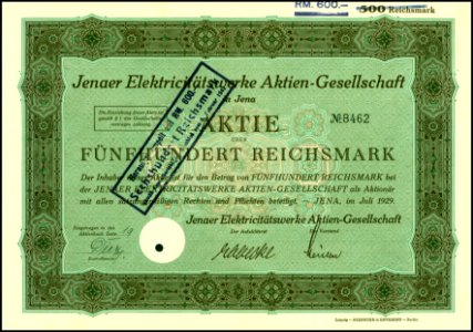 Jenaer Elektricitätswerke AG 1929