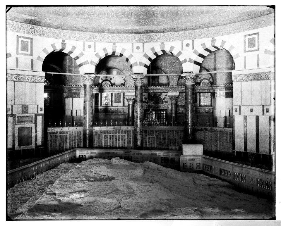 Jerusalem (El-Kouds). The Rock in Mosque of Omar (i.e., Dome of the Rock) LOC matpc.06635
