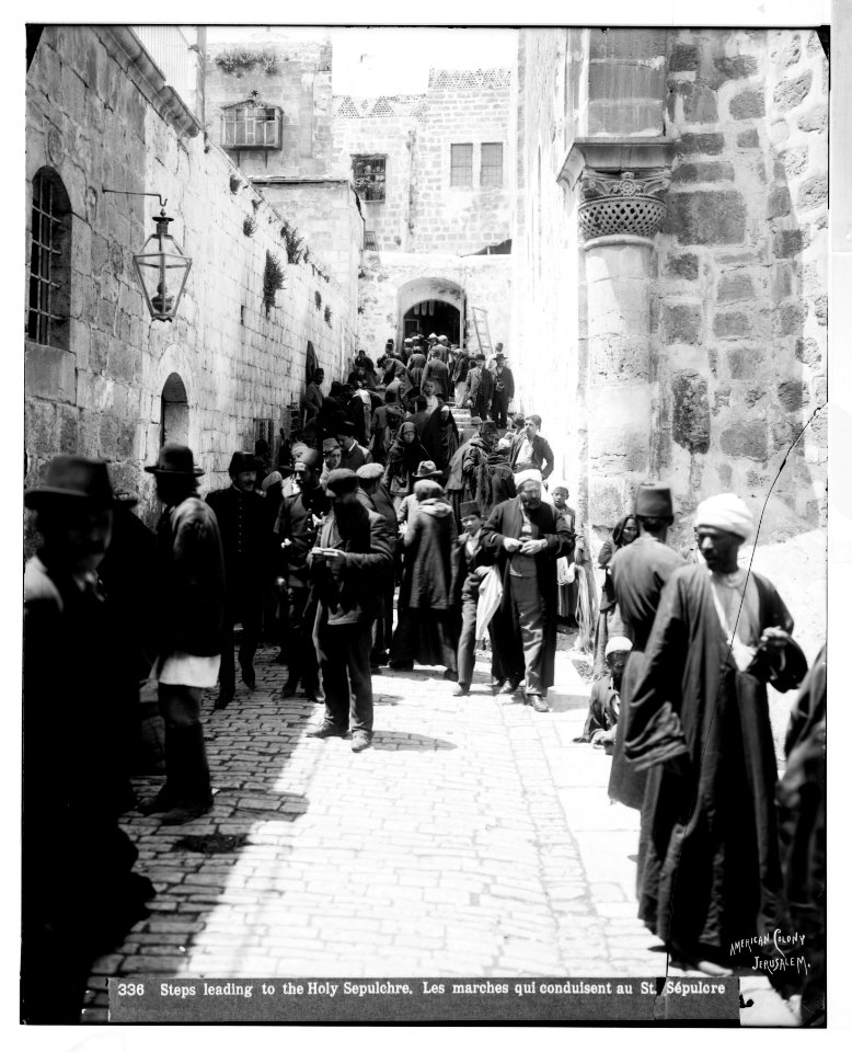 Jerusalem (El-Kouds). Steps leading to the Church of the Holy Sepulchre LOC matpc.06561