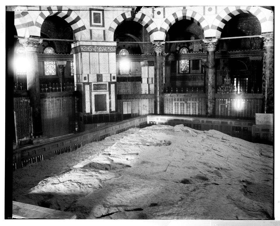 Jerusalem (El-Kouds). The Rock in Mosque of Omar (i.e., Dome of the Rock) LOC matpc.06638