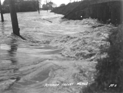 Jefferson Highway in Melville Louisiana during the flood of 1927