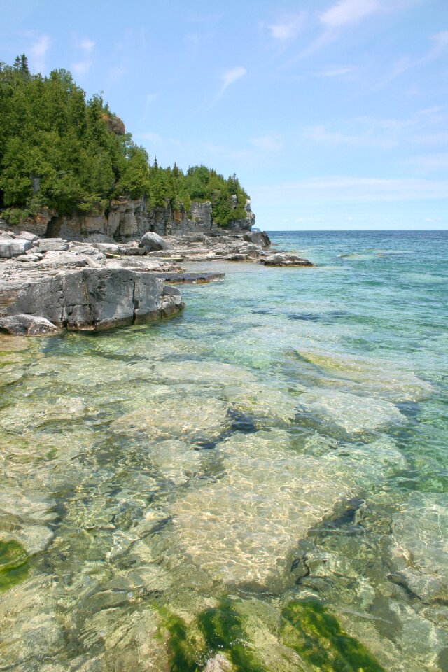 Lake cave cliff
