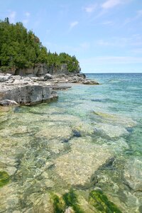 Lake cave cliff photo