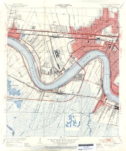 Jefferson Parish Louisiana Riverfront New Orleans Map 1951