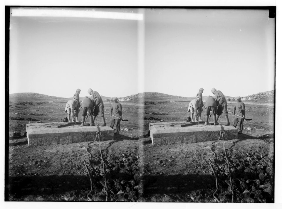 Jerusalem water works. Cleaning out one of the springs at Ain Arroub LOC matpc.02270