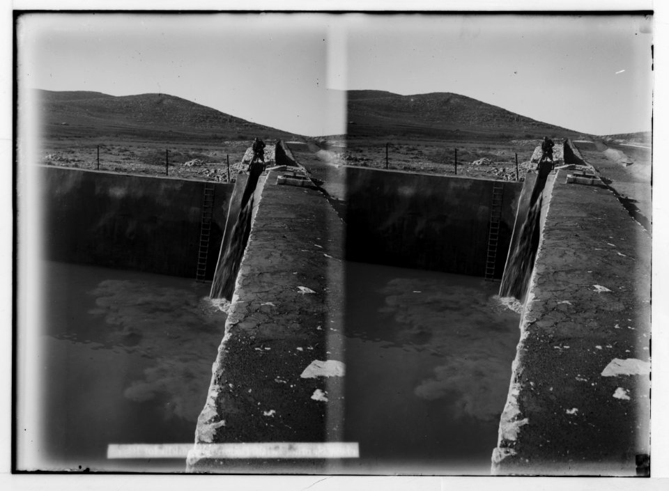 Jerusalem water works. Filling the reservoir at Ain Arroub LOC matpc.02271
