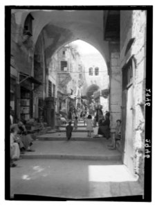 Jerusalem. The Old City. Streets in old city. Jerusalem, lower David's Street at the turning to the Wailing Wall LOC matpc.12355