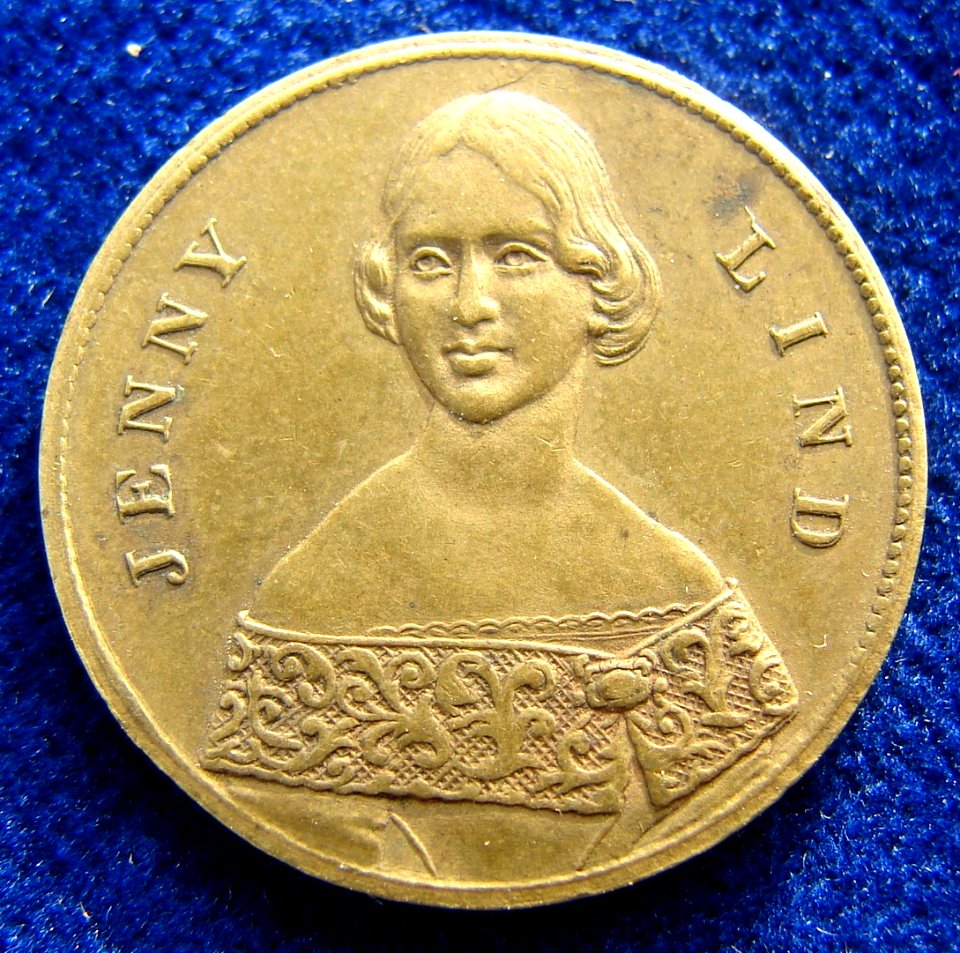 Jenny Lind Token ND about 1850 USA, obverse