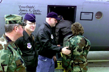 Jesse Ventura give troops their support as they prepare to deploy to Ramstein Air Base
