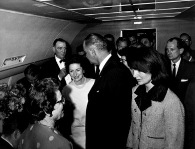 JFK Presidential Library - Swearing-in ceremony aboard Air Force One LBJ as President (06)