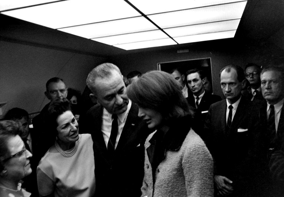 JFK Presidential Library - Swearing-in ceremony aboard Air Force One LBJ as President (10)