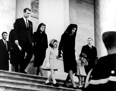 JFK's family leaves Capitol after his funeral, 1963 photo