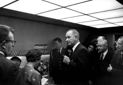 JFK Presidential Library - Swearing-in ceremony aboard Air Force One LBJ as President (08)
