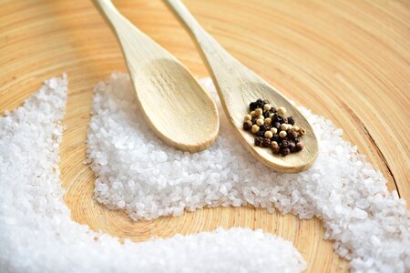 Pepper peppercorns wooden spoon