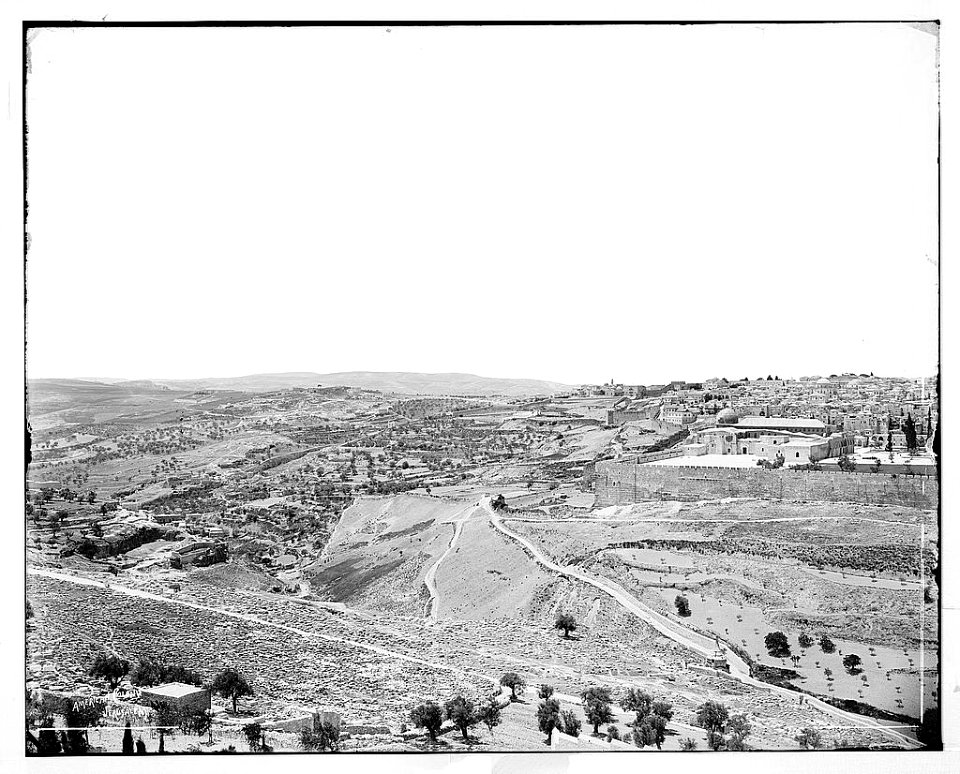 Jerusalem (El-Kouds). Panorama of Jerusalem from Olivet, in three sections LOC matpc.06728