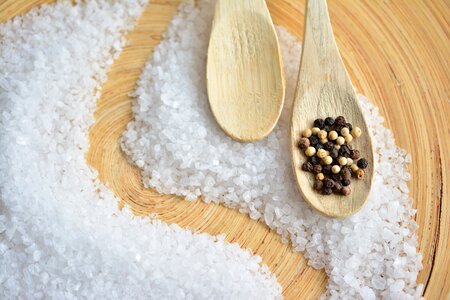 Pepper peppercorns wooden spoon