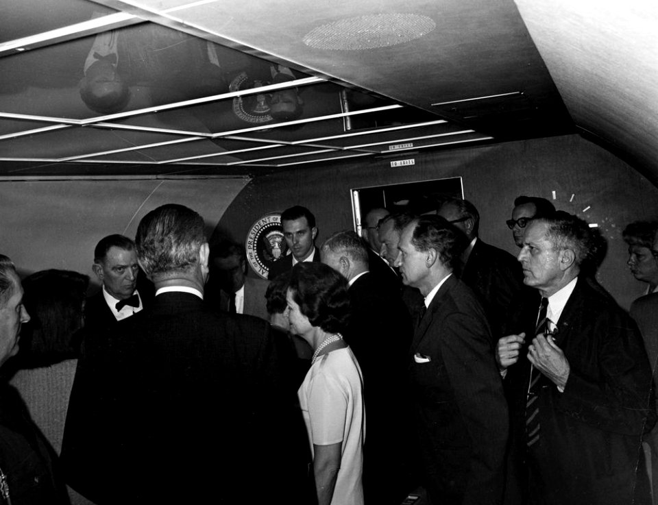 JFK Presidential Library - Swearing-in ceremony aboard Air Force One LBJ as President (05)