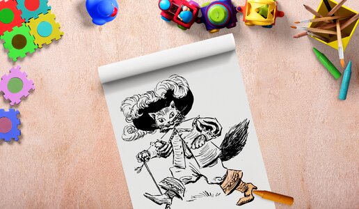 Drawing pad coloring picture image