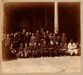Jewish pupils with a teacher in Samarkand. 1905-1915 years