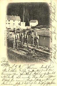 Jockele sperr! - Neckarflößer (AK H Sting 1903)