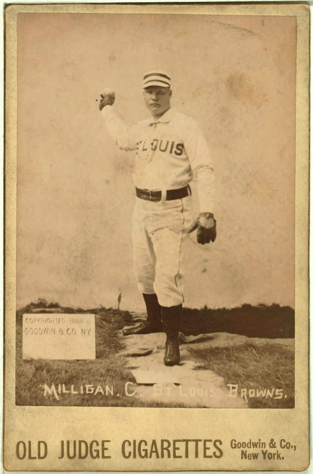 Jocko Milligan, St. Louis Browns, baseball card portrait LCCN2007683773