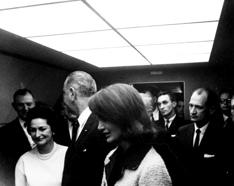 JFK Presidential Library - Swearing-in ceremony aboard Air Force One LBJ as President (11)