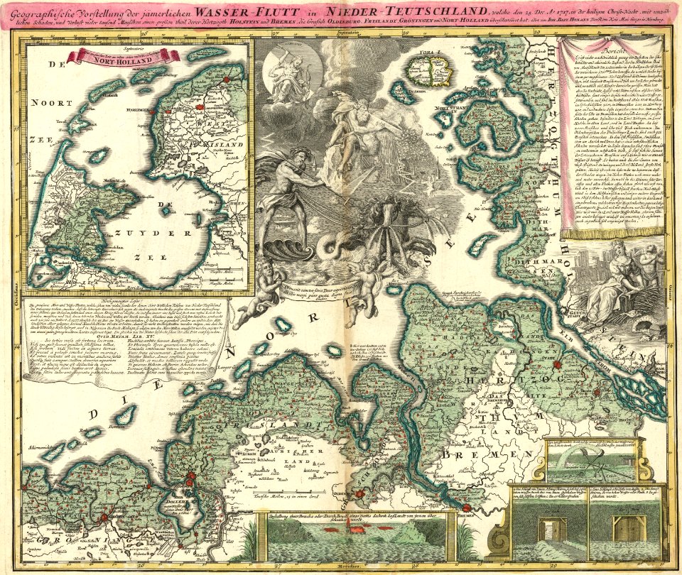 Joh. Bapt. Homann - Geographische Vorstellung der jämerlichen Wasser-Flutt in Nieder-Teutschland