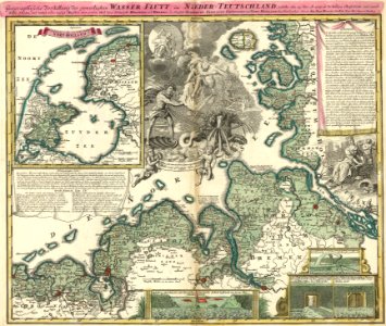 Joh. Bapt. Homann - Geographische Vorstellung der jämerlichen Wasser-Flutt in Nieder-Teutschland