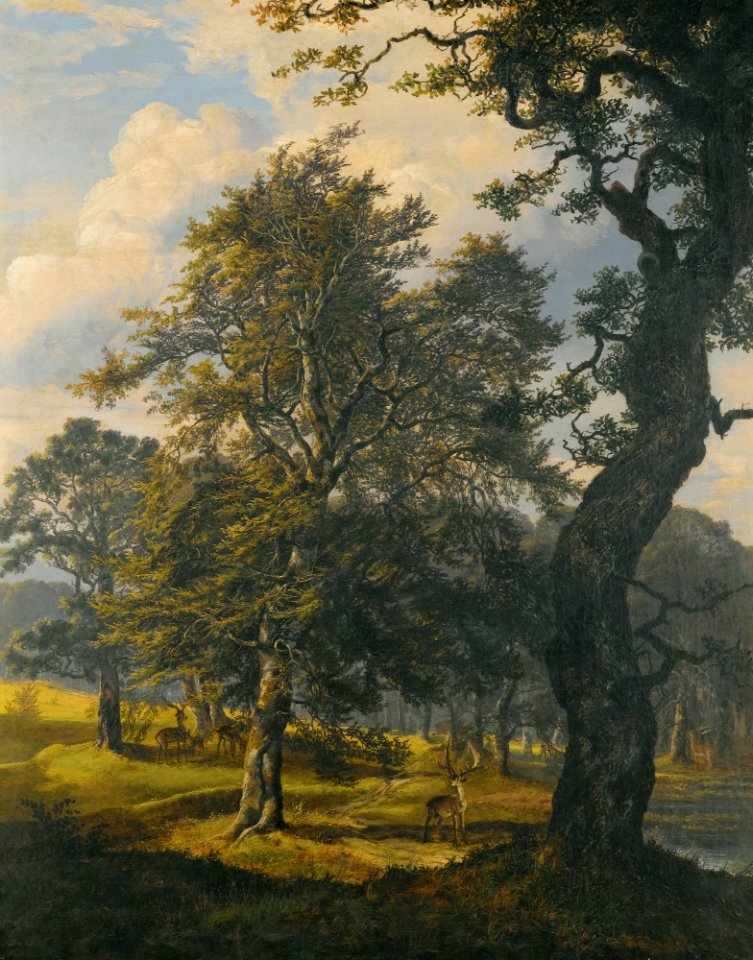 Johan Christian Dahl - Dyrehaven i nærheten av København (1853)