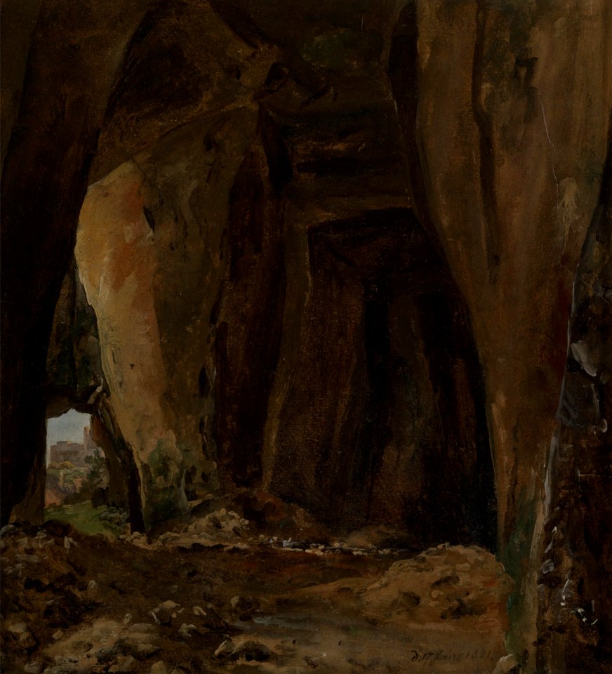 Johan Christian Claussen Dahl - Grotte ved Napoli (1821)