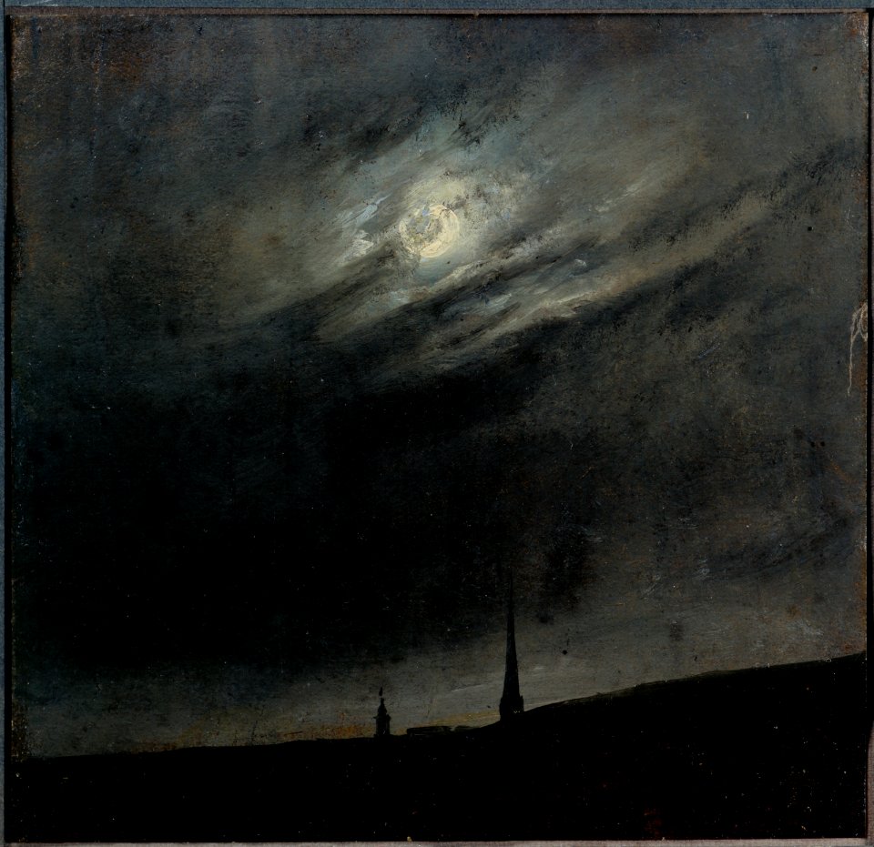 Johan Christian Claussen Dahl - Moon kveld over Dresden