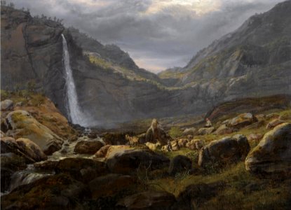 Johan Christian Claussen Dahl - Utsyn Feigumfossen i Lysterfjorden