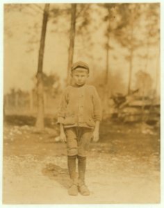 Jimmie Michael, 10 years old. Shucks six pots a day. Been at it 3 years. Varn and Platt Canning Co. LOC nclc.01009 photo