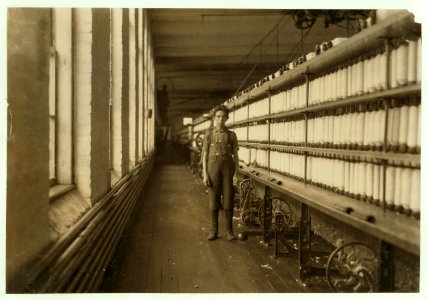 Jo Bodeon. A 'back-roper' in mule room. Chace Cotton Mill, Burlington, Vt. LOC cph.3b24159