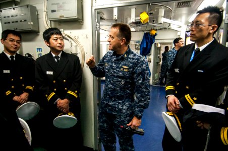 JMSDF officers tour USS George Washington 140129-N-XK455-013