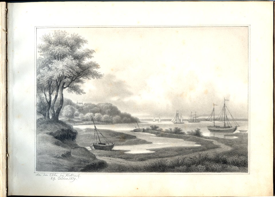 Johann Heinrich Wilhelm Kretschmer An der Elbe, bei Flottbeck. 29. October 1879 Erstveröffentlichung Premiere exklusiv über die Wikimedia Foundation 160 dpi