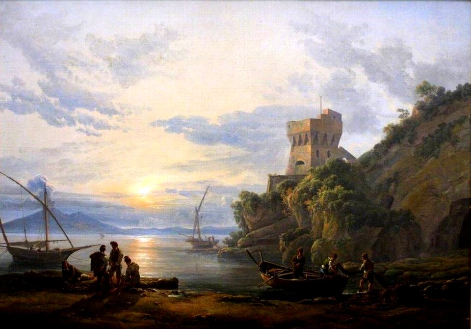 Johan Christian Claussen Dahl - Kysten nær Castellammare i morgen tåke