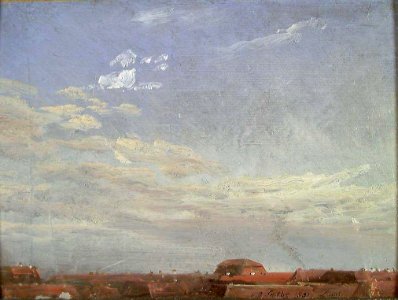 Johan Christian Dahl - Cloud Study over Red Roofs in Neustadt - NG.M.00426-041 - National Museum of Art, Architecture and Design photo