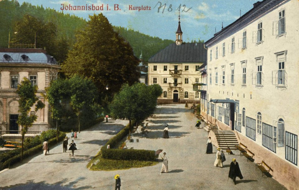 Johannisbad (CZ), Tschechien - Kurplatz (Zeno Ansichtskarten)